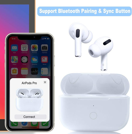 Compatible with for Wireless AirPod Pro 1st & 2nd Generation Charging Case Replacement, Compatible with for AirPod Pro 1st & 2nd Charger Case with Bluetooth Pairing Sync Button