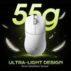 Ultra Wireless Gaming Mouse Tri-Mode with 30K Optical Sensor | 51g Lightweight 50-42000 DPI High Performance Gaming Mice, 5 Programmable Controls, Bluetooth Mouse for PC Mac Laptop, White