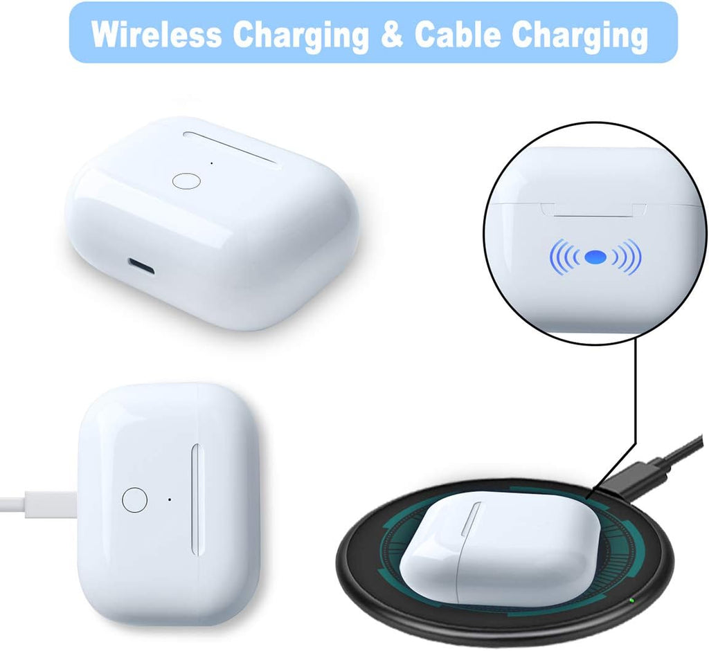 Compatible with for Wireless AirPod Pro 1st & 2nd Generation Charging Case Replacement, Compatible with for AirPod Pro 1st & 2nd Charger Case with Bluetooth Pairing Sync Button
