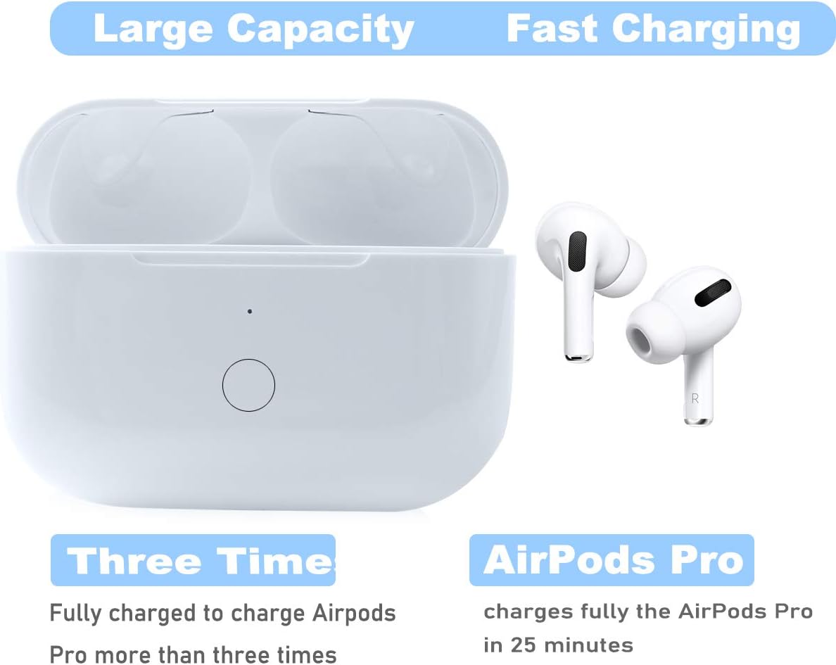 Compatible with for Wireless AirPod Pro 1st & 2nd Generation Charging Case Replacement, Compatible with for AirPod Pro 1st & 2nd Charger Case with Bluetooth Pairing Sync Button